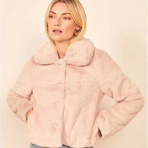 SOLD OUT NWOT Reformation Fauz Fur Pink Hampton Coat